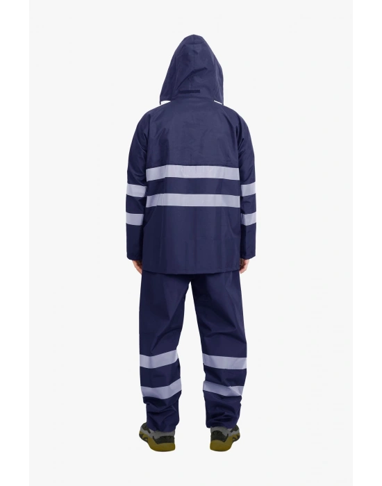 Raincoat Set Reflective Navy Blue