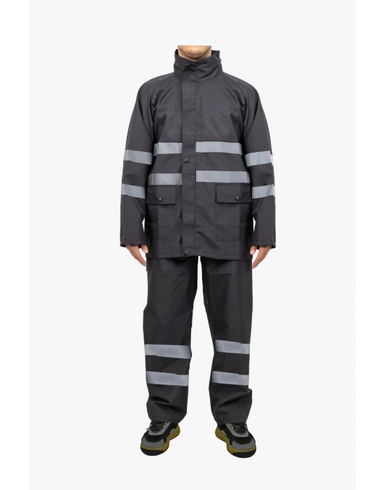 Raincoat Set Reflective Black