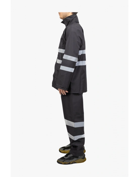 Raincoat Set Reflective Black