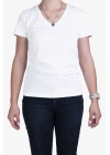 Womens V Neck Regular Fit T Shirt White