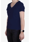 Womens V Neck Regular Fit T Shirt Navy Blue