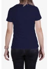 Womens V Neck Regular Fit T Shirt Navy Blue