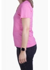 Womens V Neck Regular Fit T Shirt Pink