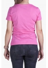 Womens V Neck Regular Fit T Shirt Pink