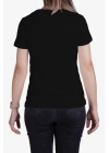 Womens V Neck Regular Fit T shirt Black