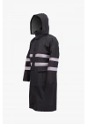 Coat Raincoat Reflective Black