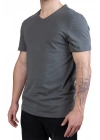 Unisex V Neck Regular Fit T Shirt Anthracite