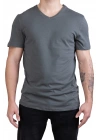 Unisex V Neck Regular Fit T Shirt Anthracite