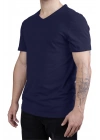 Unisex V Neck Regular Fit T Shirt Navy Blue