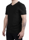 Unisex V Neck Regular Fit T Shirt Black
