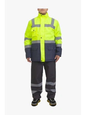 Raincoat Coat Yellow Navy Blue