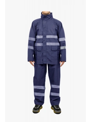 Raincoat Set Reflective Navy Blue