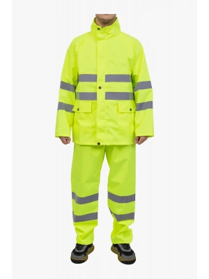 Raincoat Set Reflective Yellow