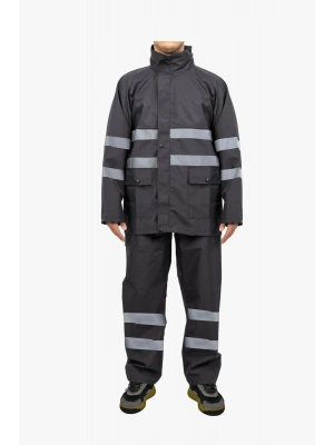 Raincoat Set Reflective Black