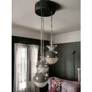 Serçeden Antrasit 3lü Led Sarkıt Avize