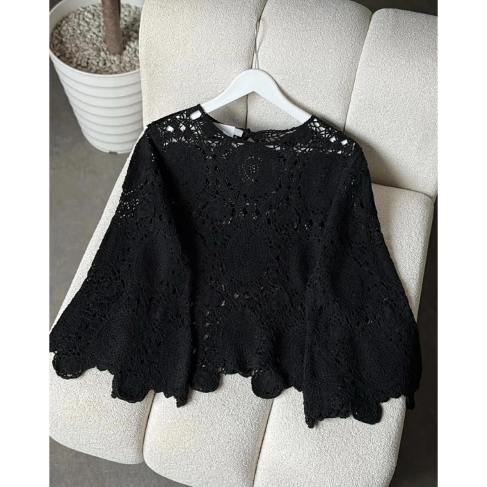 SİYAH ÖRME BLUZ