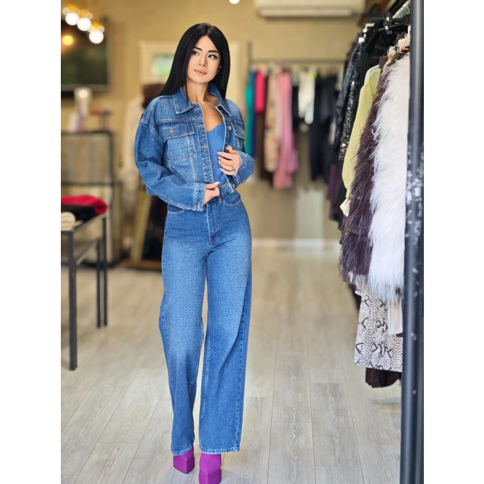 MAVİ TAŞLI KOT PANTOLON