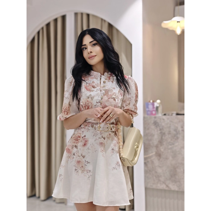 ÇİÇEK DESEN ROMANTİK ELBİSE