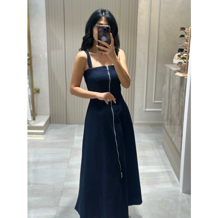 ASKILI KOT ELBİSE LACİVERT