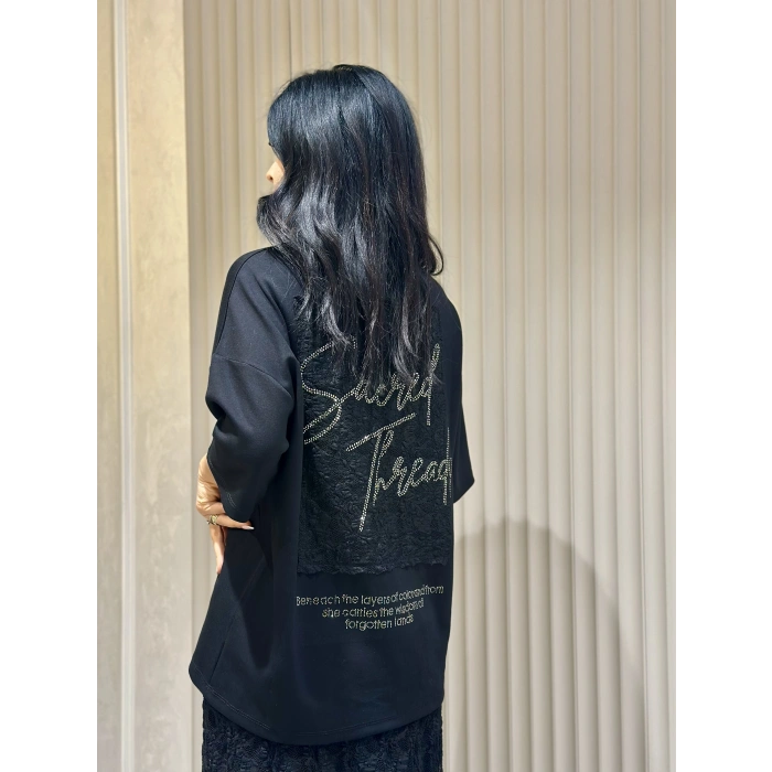 SİYAH TÜL ETEK TİŞÖRT TAKIM