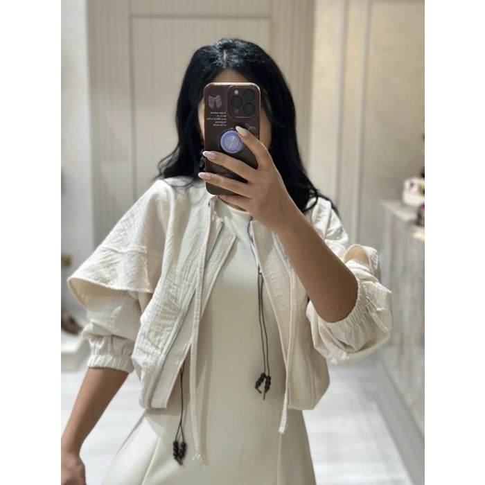 KREM ELBİSE CEKET TAKIM