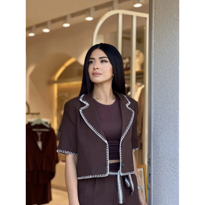 KEMERLİ KAHVE ŞORT
