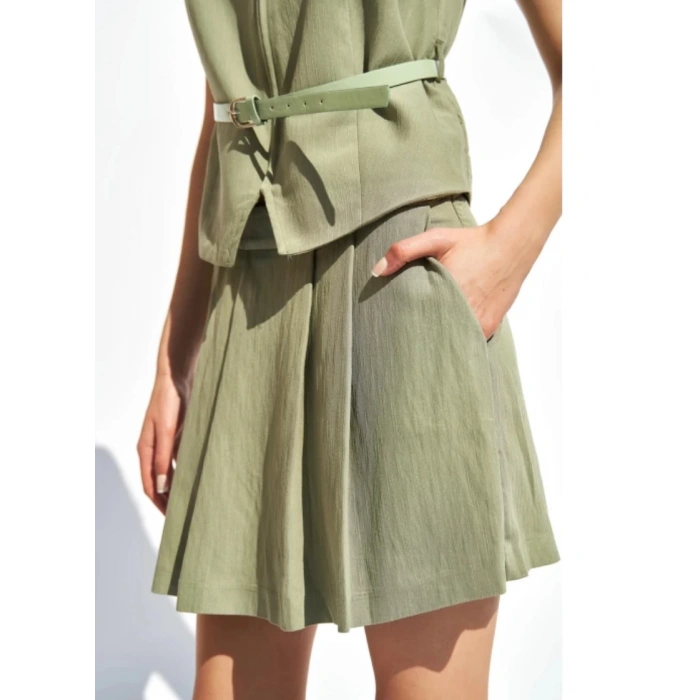 AÇIK YEŞİL ŞORT ETEK