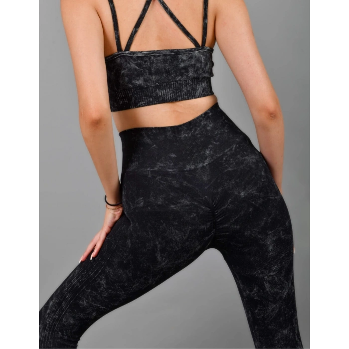 ALPHA SİYAH YIKAMALI TAYT TAKIM