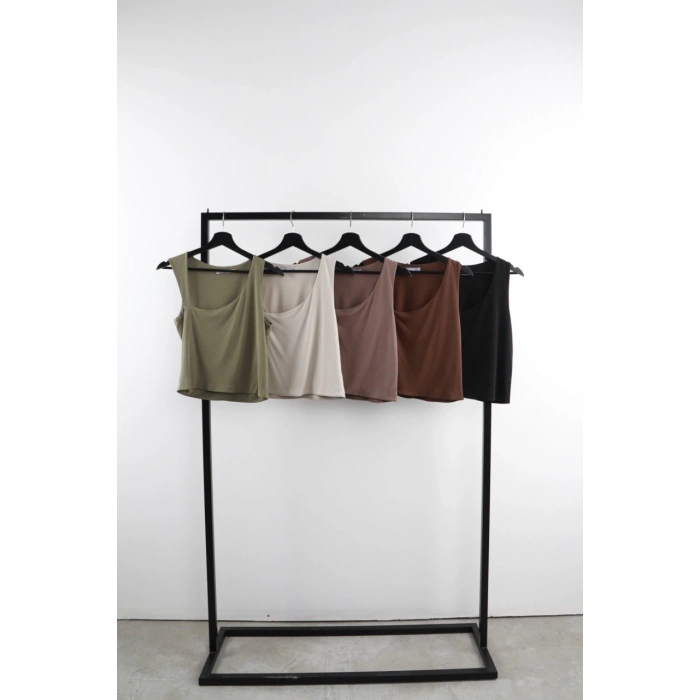 ASİMETRİK YAKA MODAL BLUZ