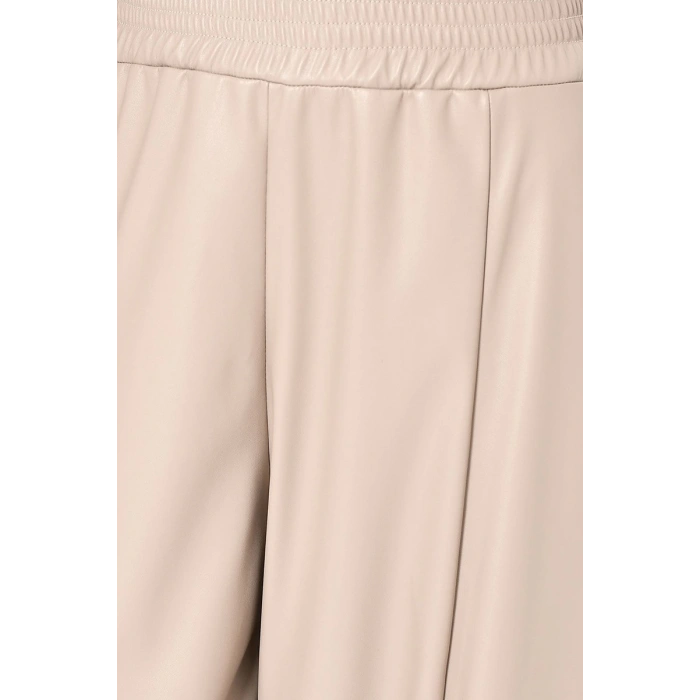 BEJ DERİ PALAZZO PANTOLON