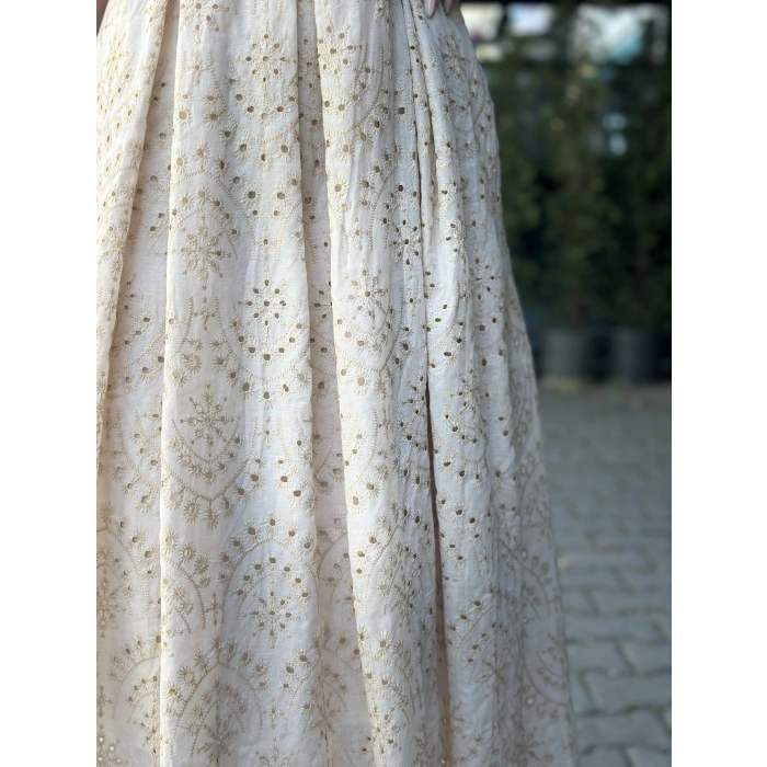 BEJ RENGİ FİSTO ELBİSE