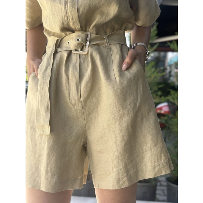 BEJ RENGİ KETEN TULUM