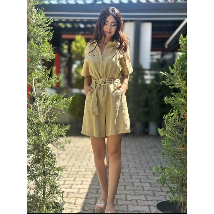 BEJ RENGİ KETEN TULUM