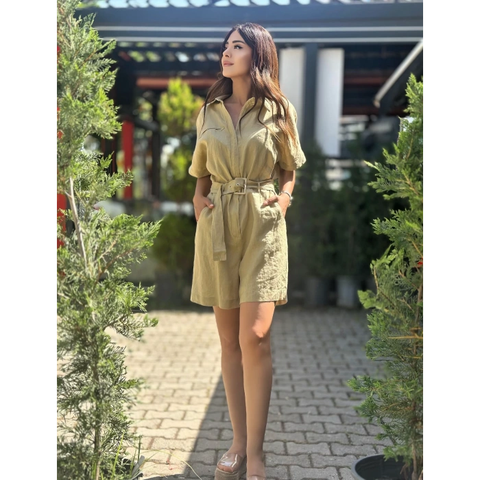 BEJ RENGİ KETEN TULUM