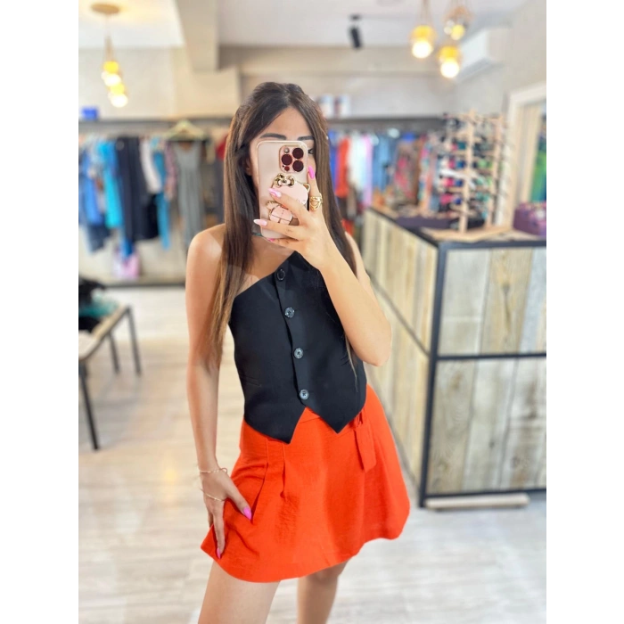 BELİ KUŞAKLI ŞORT ETEK