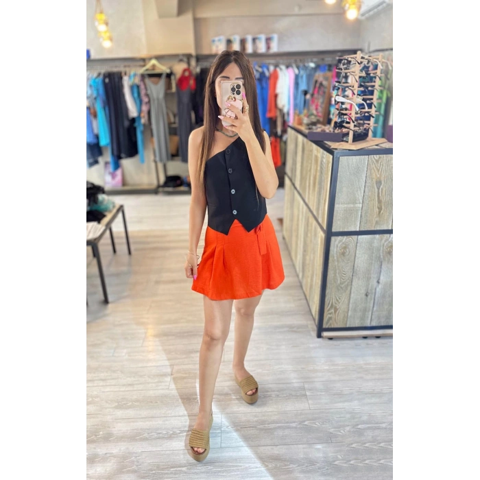 BELİ KUŞAKLI ŞORT ETEK