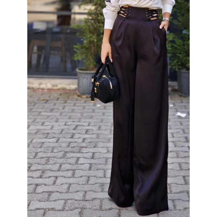 BELİ KUŞGÖZÜ BAĞLAMALI PANTOLON