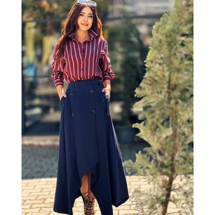 BORDO ÇİZGİLİ GÖMLEK