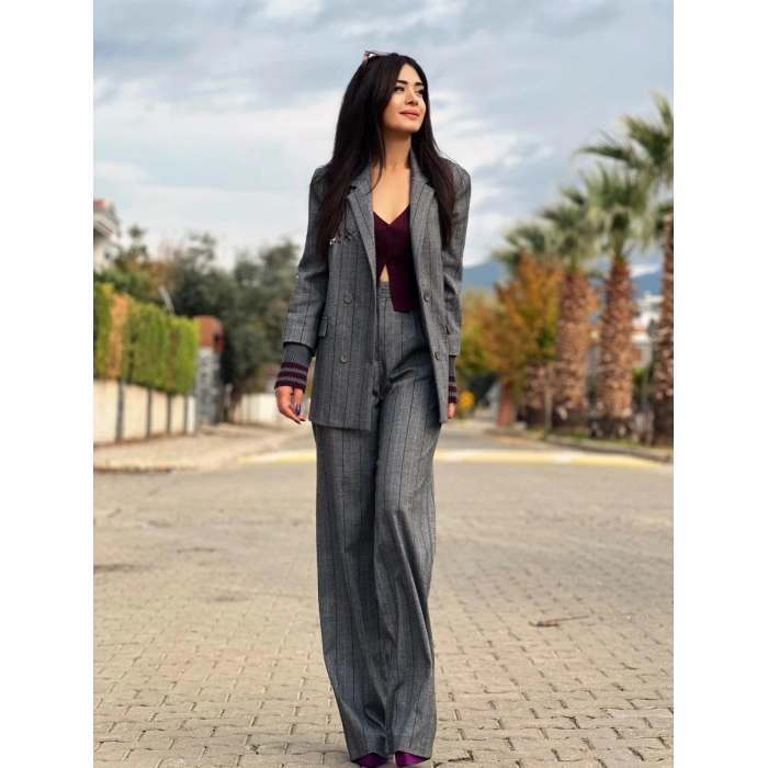 BORDO İŞLEME DETAY PANTOLON