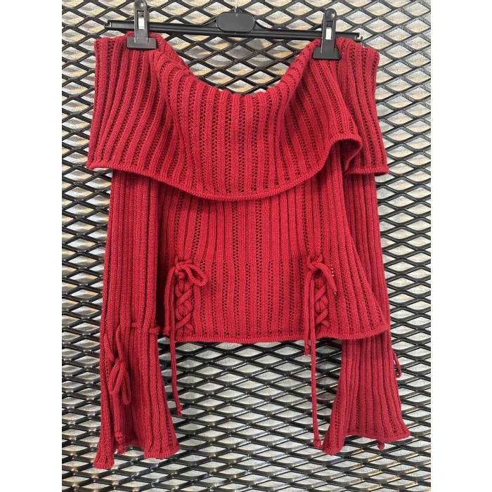 BORDO MADONNA YAKA TRİKO