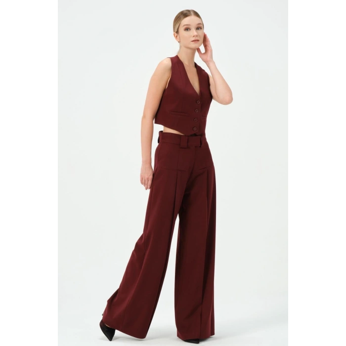 BORDO SATEN ASTARLI YELEK