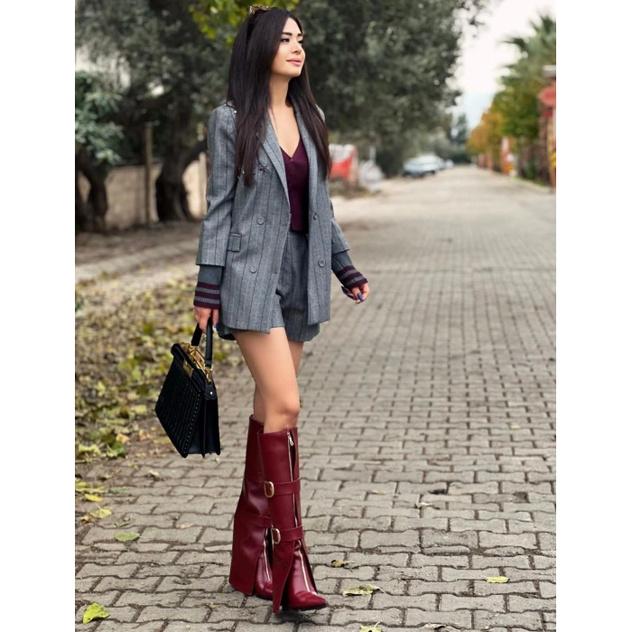 BORDO TAŞ İŞLEMELİ ŞORT