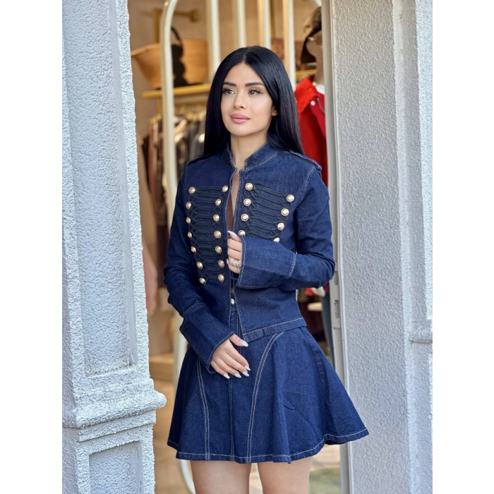BRODELİ LACİVERT JEAN CEKET NX