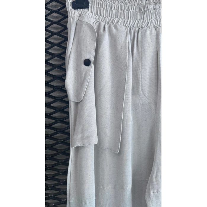 CEP DETAYLI KETEN PANTOLON