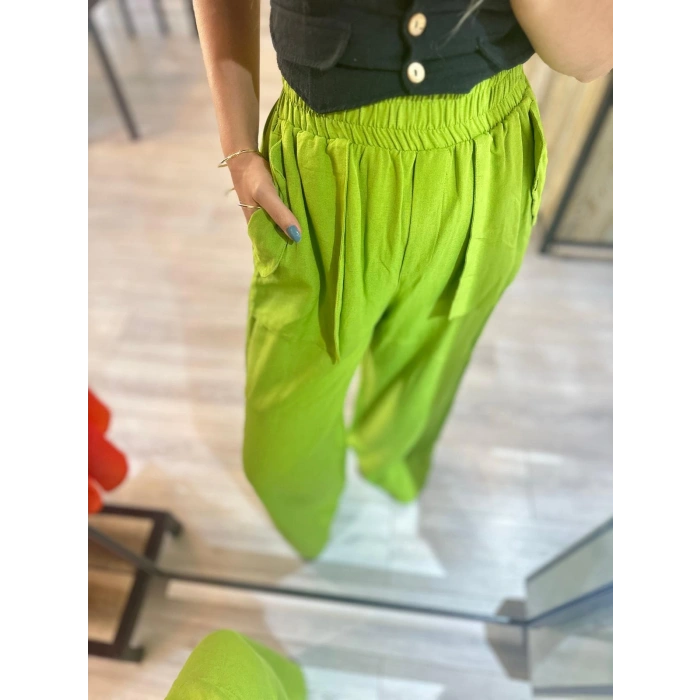 CEP DETAYLI KETEN PANTOLON