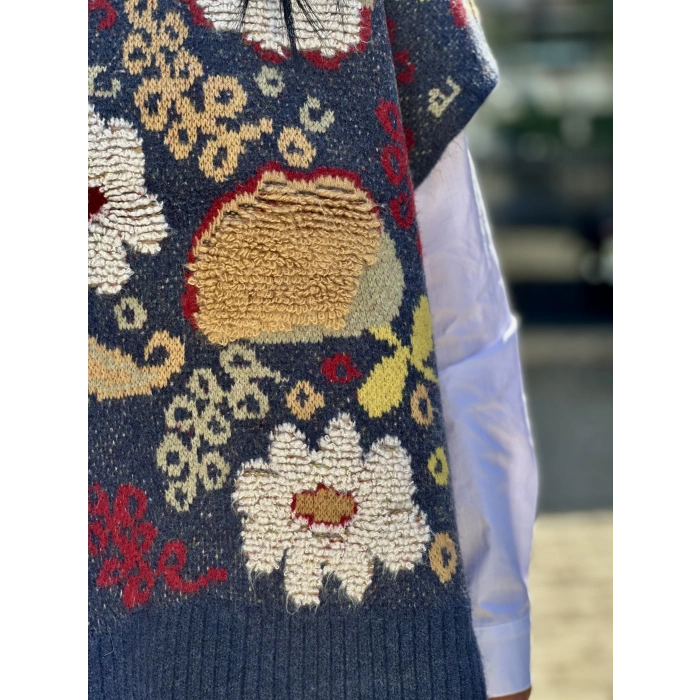 ÇİÇEK DESENLİ GÖMLEKLİ SÜVETER 2 Lİ ÜRÜN