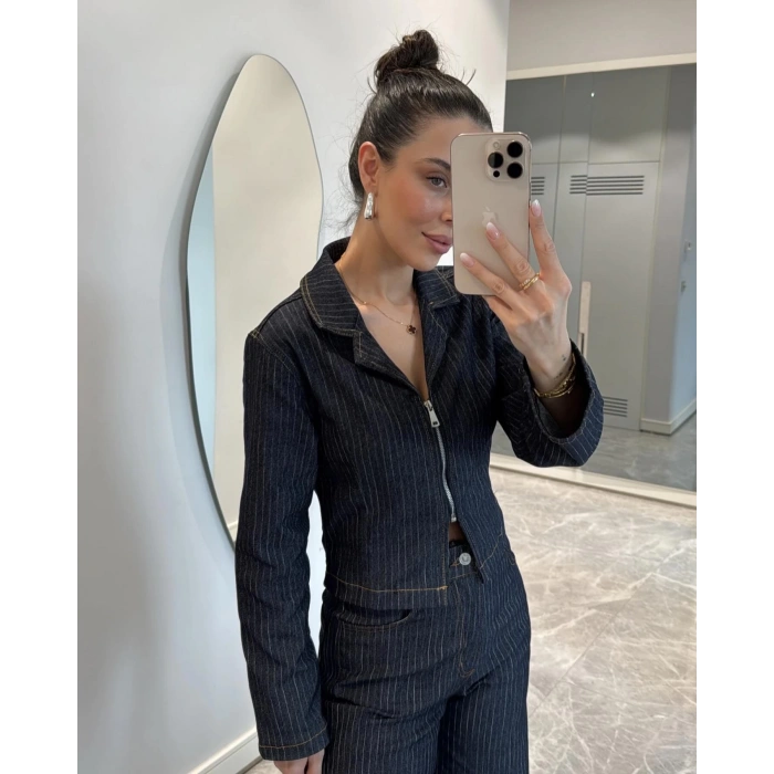 ÇİZGİLİ JEAN TAKIM