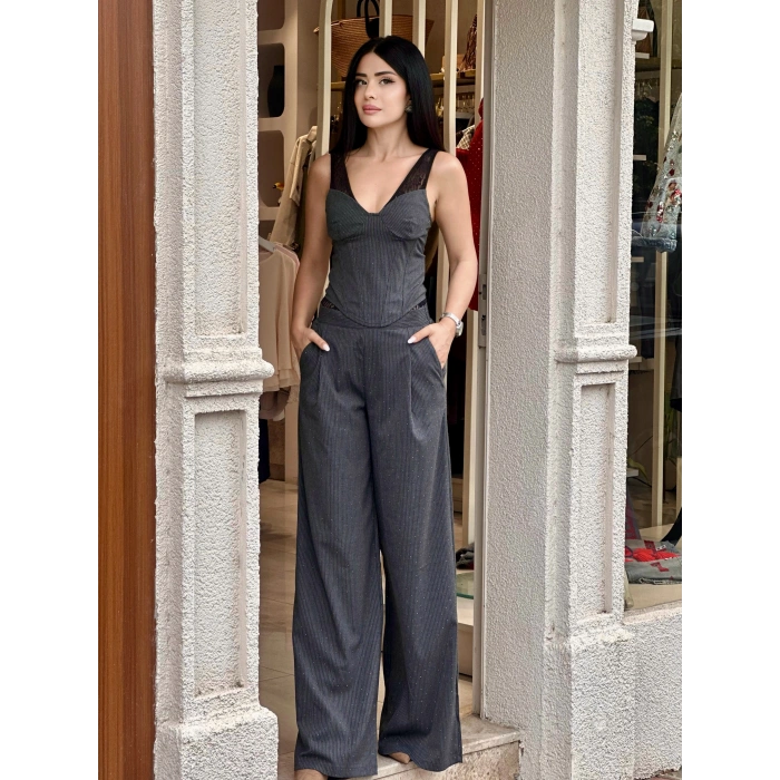 ÇİZGİLİ TAŞLI TASARIM PANTOLON ITS