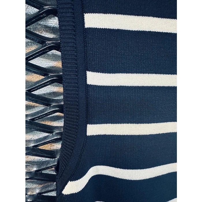 ÇİZGİLİ TRİKO KOLSUZ BLUZ