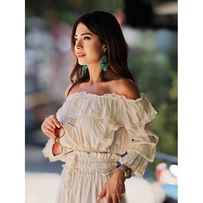 DANTEL DETAYLI NATUREL BLUZ